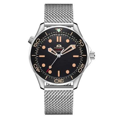 Automatic Mens Watch Mechanical Self Wind Movement Net Stainless Steel Nylon Strap Luxury Fashion Watches