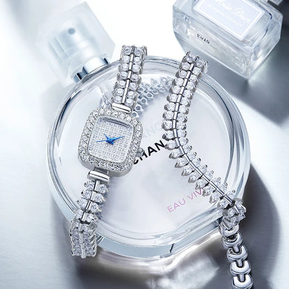 Sotoiru Square Luxury Diamond Watch For Women Silver Quartz Wristwatch Bling Bling Jewelry Zircon Wrap Watches Female Clock 2026