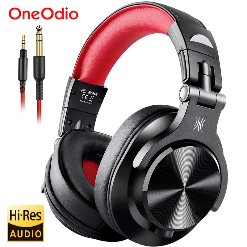 Auscultadores OneOdio A71 HiFi de Estúdio DJ com Fio e Microfone – Headset Gaming Profissional de Monitorização com Graves Profundos