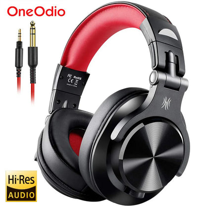 Auscultadores OneOdio A71 HiFi de Estúdio DJ com Fio e Microfone – Headset Gaming Profissional de Monitorização com Graves Profundos