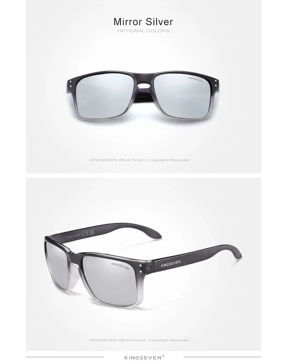 KINGSEVEN Obdélníkové retro polarizované sluneční brýle TR90 pro ženy a muže, cyklistické, UV400, horolezecké, s ochranou proti oslnění, outdoorové sportovní brýle