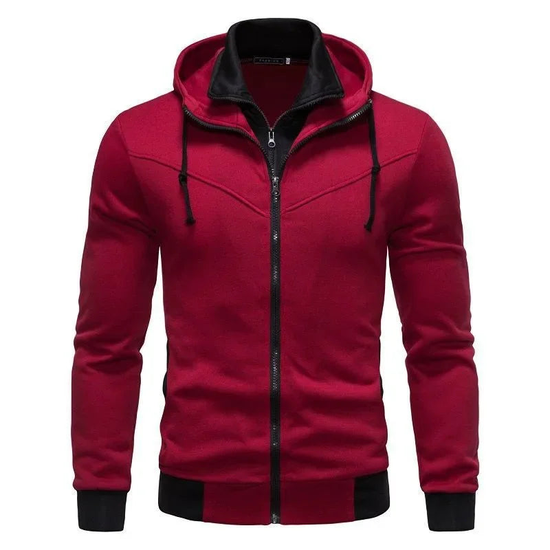 Autumn Men's Sportswear Long Sleeved Jacket Hooded Sweatshirt Zipper Opening Jacket Men's Hooded Sweatshirt Slim Fit Men's Clothing