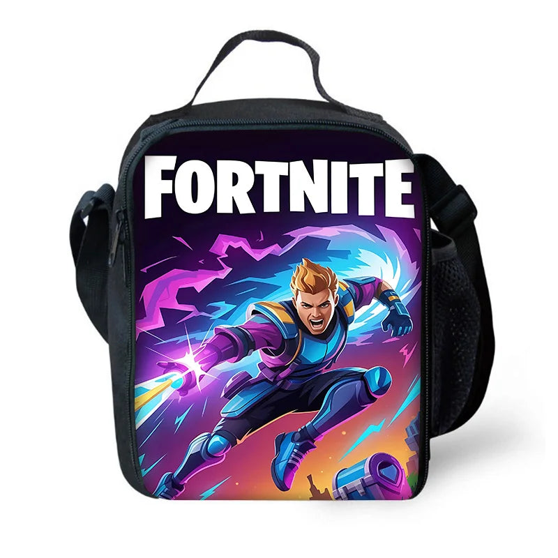 Klasická herní dětská zateplená taška Fortnites s velkou kapacitou pro chlapce i dívky, studenty, na venkovní piknik – opakovaně použitelný termo chladicí box na oběd