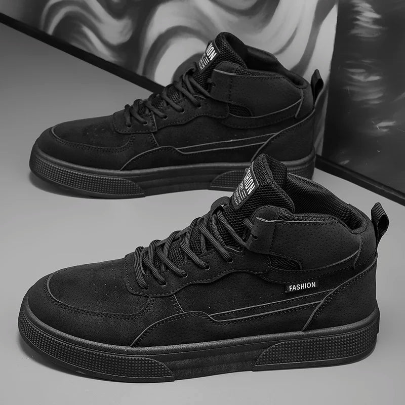 Breathable men's casual shoes, skate shoes, mid-top men's shoes, breathable and versatile sports shoes, suitable for wearing all