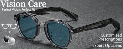 CATERSIDE Retro Round Men Sunglasses Punk Propionic Acid Pin Temple Luxury Sun Glasses Women Sports Leisure Party Eyewear UV400