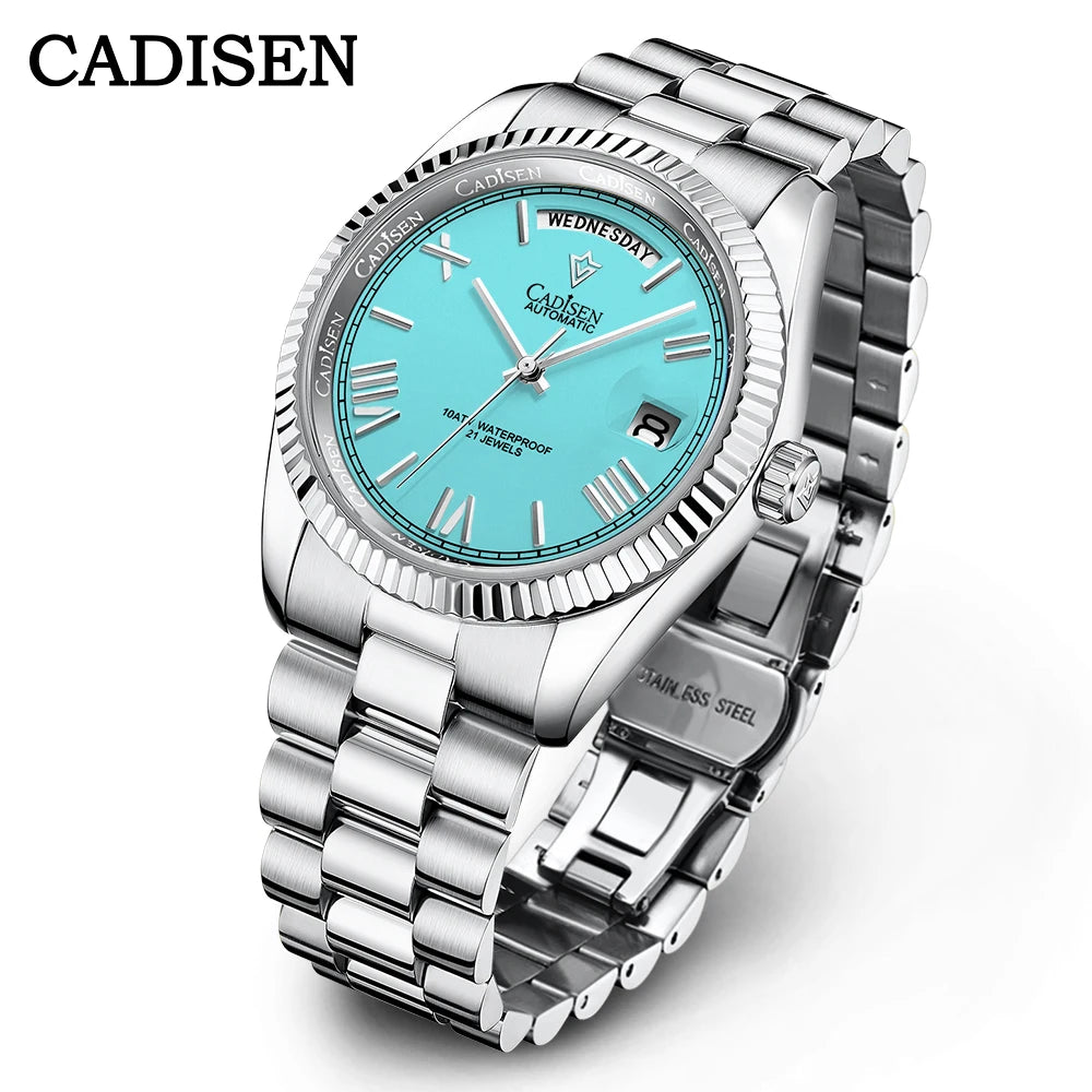 NEW 2025 CADISEN Men's Mechanical Watches Luxury Meteorite Dial Automatic Watch For Men Week 100M Japan MIYOTA 8285 Clock Man