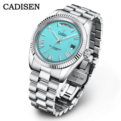 NEW 2025 CADISEN Men's Mechanical Watches Luxury Meteorite Dial Automatic Watch For Men Week 100M Japan MIYOTA 8285 Clock Man