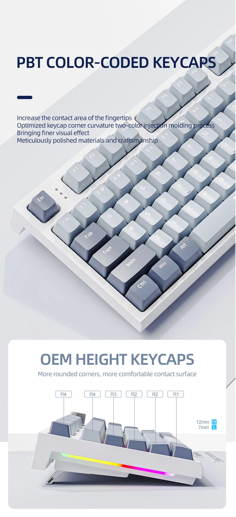 Teclado mecánico ATTACK SHARK K86 con perilla metálica, pantalla inteligente TFT a color, diseño de 87 teclas, iluminación RGB y conexión trimodo