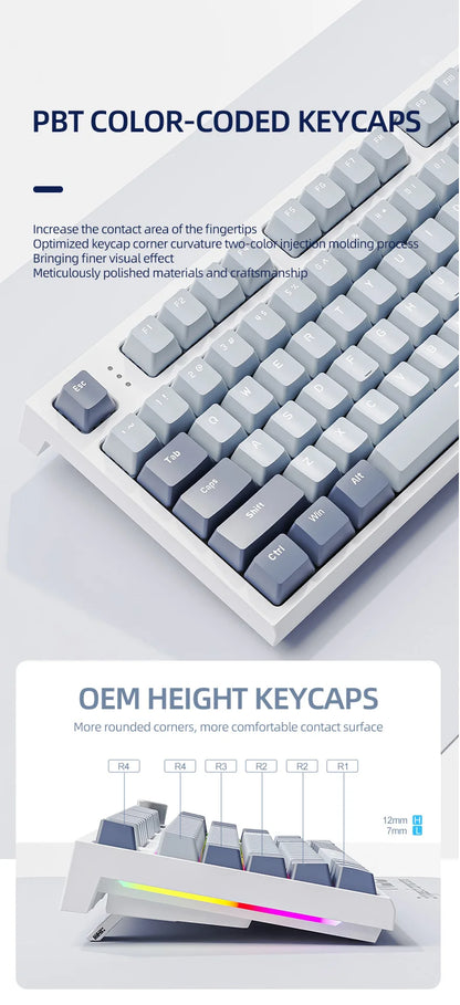 Teclado mecánico ATTACK SHARK K86 con perilla metálica, pantalla inteligente TFT a color, diseño de 87 teclas, iluminación RGB y conexión trimodo