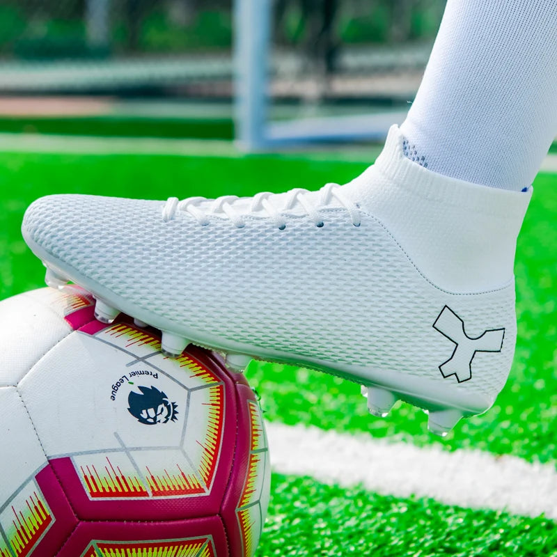 New Unisex Long Spike Football Boots Men Broken Nail Soccer Shoes AG/TF Training Soccer Cleats Sneakers Non-Slip Ankle Zapatos