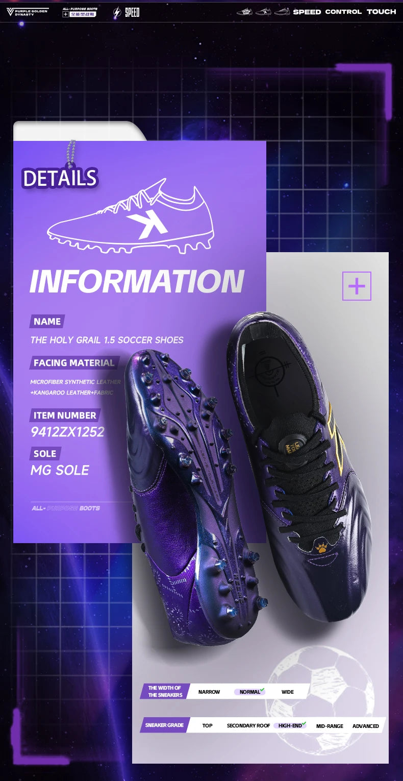 Chaussures de football Kelme en cuir de kangourou Mg - Chaussures de sport professionnelles pour le football - Chaussures de football d'extérieur antidérapantes