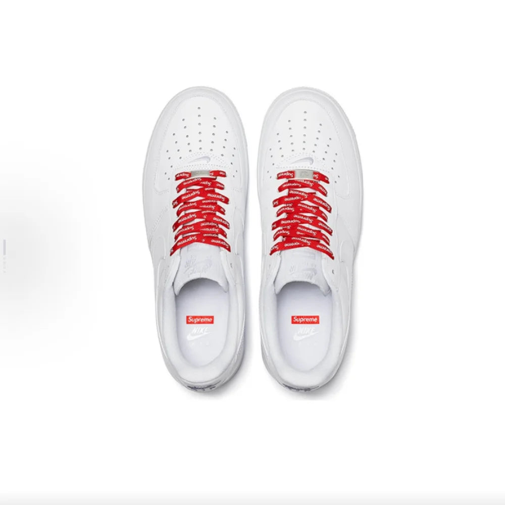 Nike Supreme  Air Force 1 “Box Label” Comfortable Low-Top Sneakers Unisex White CU9225-100