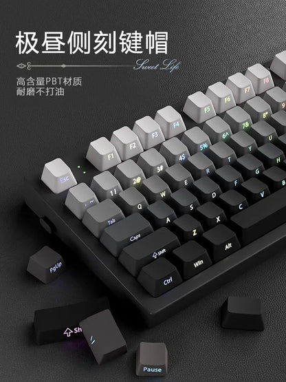 2025 Original Daylight PBT Translucent Keycaps Set – 136 OEM Side-Engraved Keycaps for 60/84/98/108 Mechanical Keyboards, MX Switch Compatible