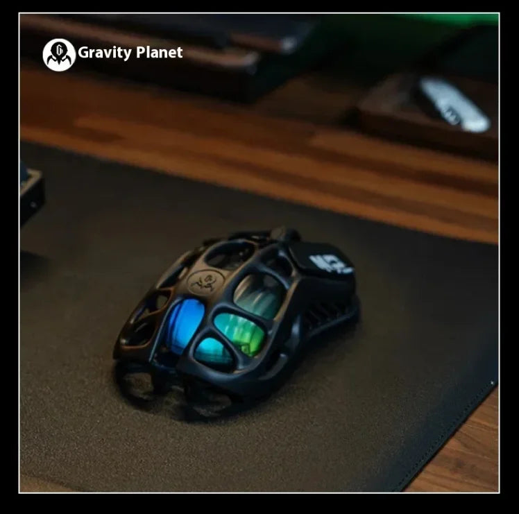 New GravaStar M1 M2 Wireless Magnesium Alloy Gaming Mouse PAW3395 4K 26000DPI Bluetooth 2.4G Wired Hollow Design Gamer Mouse
