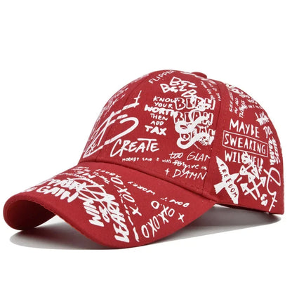 Cappellino da baseball unisex alla moda con stampa graffiti - Cappellino alla moda con visiera dipinta a colori vivaci