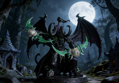World of Warcraft Handheld Black Devil Hunter Illidan Fury Wind Ornament Lich King Arthas Model Boy