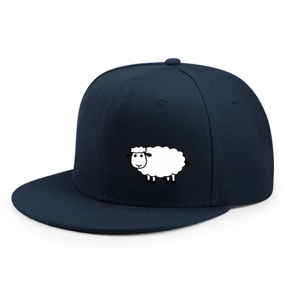 Unisex-Baseballkappe mit verstellbarem Riemen – Streetstyle-Kappe mit flachem Schirm und Schafsmuster – Lässige, vielseitige und personalisierbare Kappe