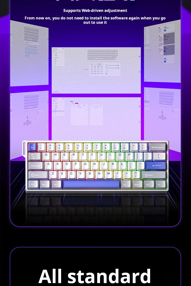 AULA WIN60 HE kabelgebundene Magnetachsen-Tastatur RT Custom mechanische Tastatur für E-Sports-Games mit 8K Polling-Rate