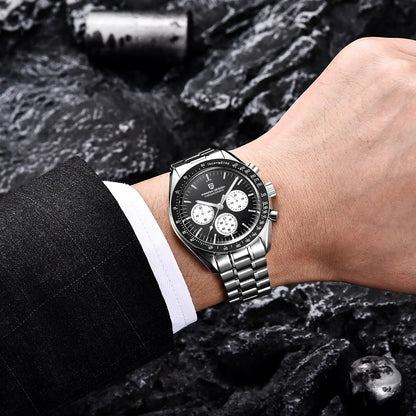 PAGANI DESIGN 2026 New Mens Watches Panda Moon Watch Luxury Quartz Watch For Men Automatic Date Sport Chronograph Wristwatch Men