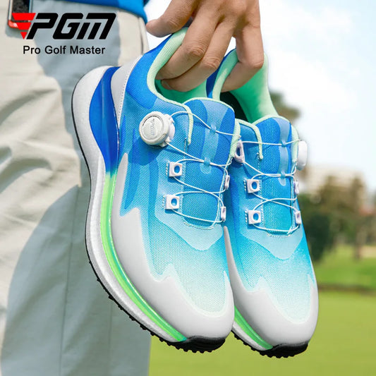 PGM Men Golf Shoes Ultra Soft Sole Knob Shoelaces Breathable Anti Slip Outdoor Sports Sneakers XZ412