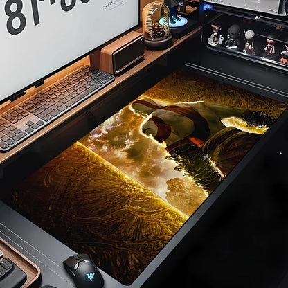 Large Mouse Pad G-God of War Pc Gamer Cabinet Keyboard Computer Game Desk Mat 900x400 Table Rug Gaming Accessories Xxl Mousepad