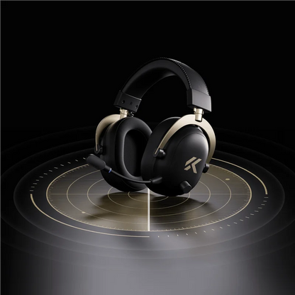 Auriculares gaming inalámbricos MCHOSE V9 Turbo con sonido envolvente 7.1, RGB, auriculares esports con drivers de 60mm, micrófono con cancelación de ruido y base de carga