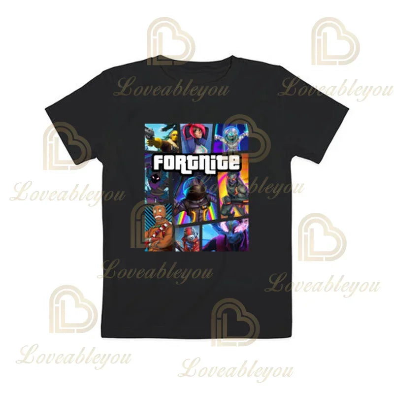 Boys Girls Cartoon T-shirt Fortnite Tshirt Battle Royale 3D 3 To 14 Years Victory Royale Game Kids Tops Teen Clothes