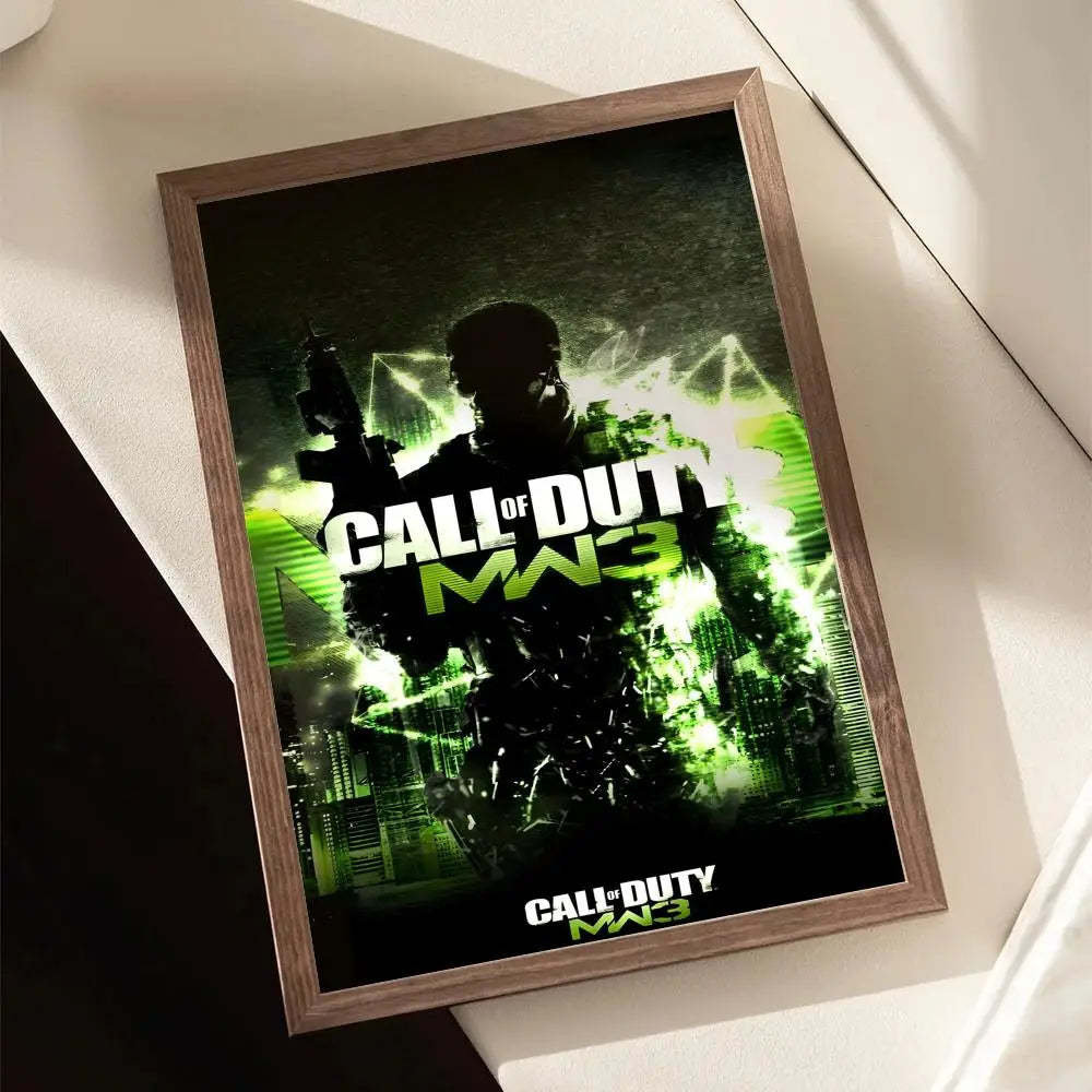 Call of D-DUTY Game Poster Stickers Painting Self-Adhesive Mural HD Wall Decals for Bedroom Living Room Home Decor Gift