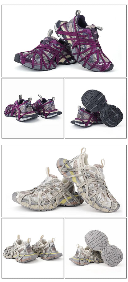 Schoenen met dikke zool voor heren en dames, maat 36-45, Paris 3XL, ‘dad shoes’, lengteverhogend, ademend, stevige schoenen, casual sportschoenen