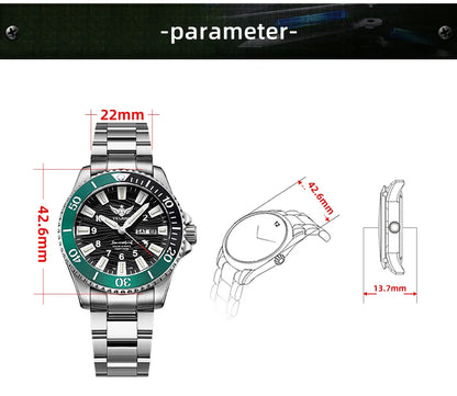 Yelang V1217 42mm Japan Eco-Drive Solar Watch Men's Watch 300M Diver Watch 30ATM Professional Waterproof Sapphire Luminous
