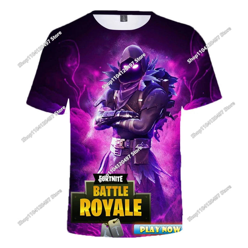 Children's Summer T-Shirt Battle Royale Fortnite Hero Victory 3D T-shirt Tees Boys Girls Baby Clothes