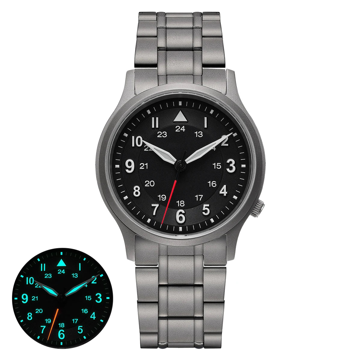 BERNY Full Titanium Watches for Men Quartz Men's Watch Lightweight Sapphire Super Luminous VH31 Sport Field Wristwatches