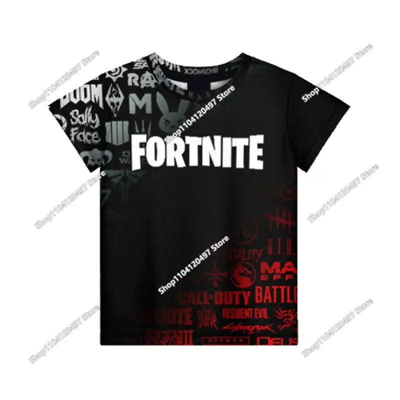 Anime Fortnite T-Shirts Girl Clothing T Shirt Boys White Cartoon Tees Baby Summer Shirts Cute Printed Tops Costume