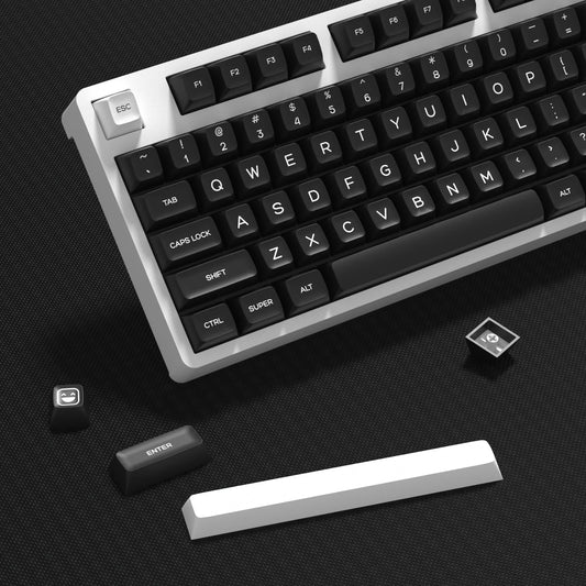 KBDiy 161 Keys/Set PBT SA Profile GMK Keycaps for Mechanical Keyboard Black And White Double Shot Keycap Custom ISO for K500