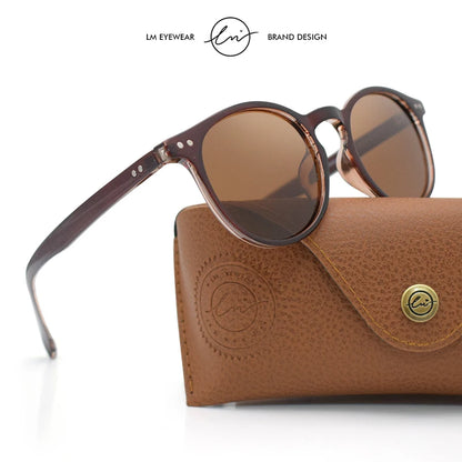LM Retro kulaté sluneční brýle pro ženy a muže, ultralehké, TR90, polarizované, unisex, brýle na řízení, vintage sluneční brýle, UV400, Gafas De Sol