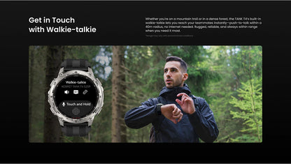 KOSPET Tank T4 Men's Rugged Smart Watch Military Grade Full Stainless Steel GPS 100M Waterproof 45M Freediving Health Monitor
