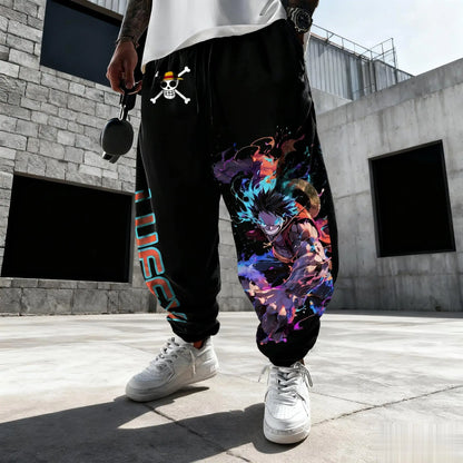 2026 One Piece Luffy Mens Sweatpants Gym Sports Pants Anime Print Loose Casual New Winter Fashion Y2k Clothes Hip Hop Trousers