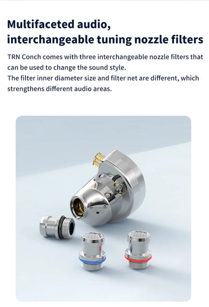 TRN Conch Lucky Bag Monitor In-Ear – Auricolari HiFi cablati dinamici DLC Diamond con filtri a ugello di accordatura per Xiaomi