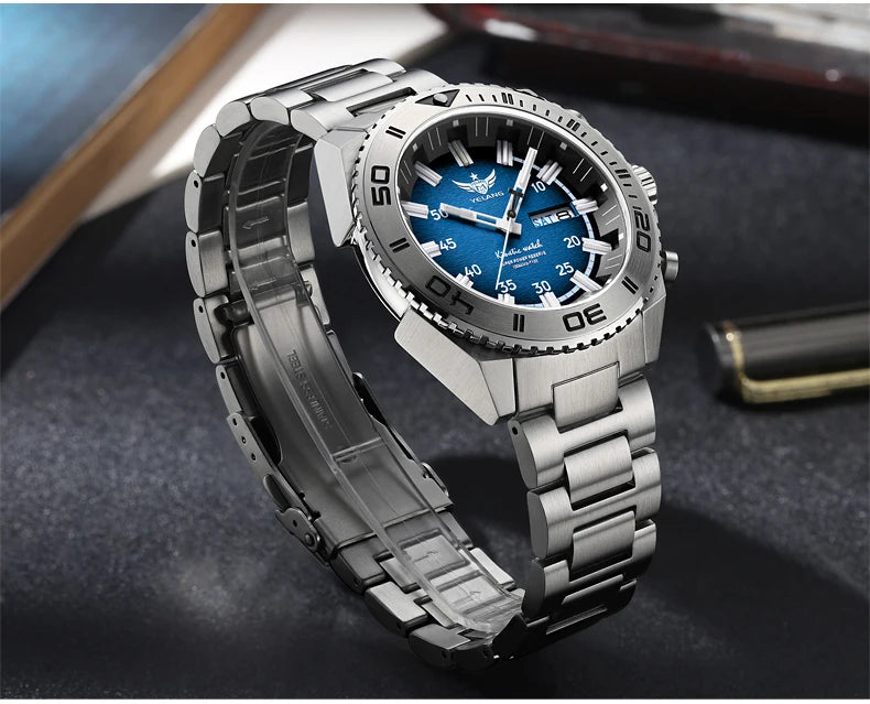 Yelang Watches V1035 44mm Men Diving Watch Human Kinetic Energy Watch 100m Waterproof Watches luminous Japan PX83 Sapphire