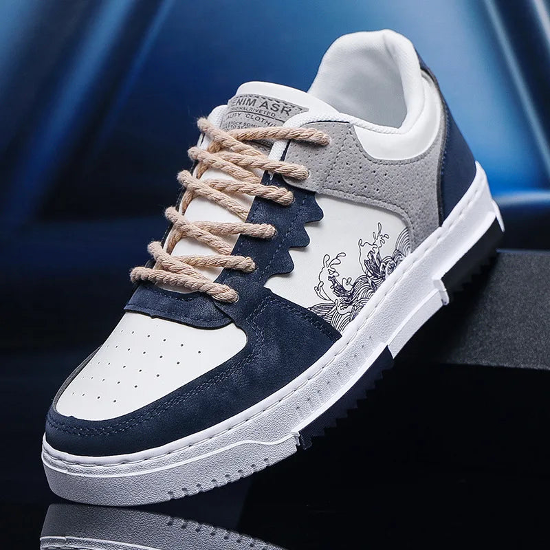 Nieuwe heren casual schoenen voor de herfst, ademende platte schoenen voor buiten, modieuze veterschoenen, comfortabele trendy sportschoenen voor heren, Zapatillas