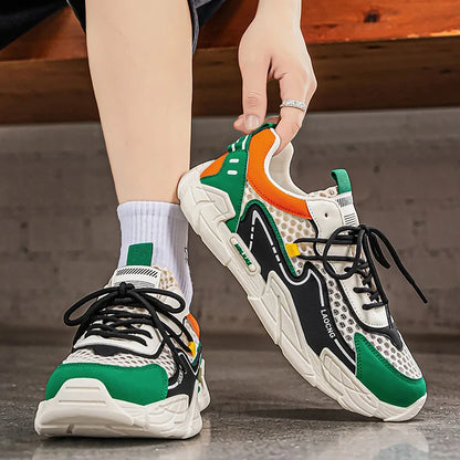 Chaussures de sport pour homme : chaussures de marche estivales en maille, décontractées et tendance, à lacets, neuves, pour les jeunes, idéales pour les trajets quotidiens, confortables et polyvalentes