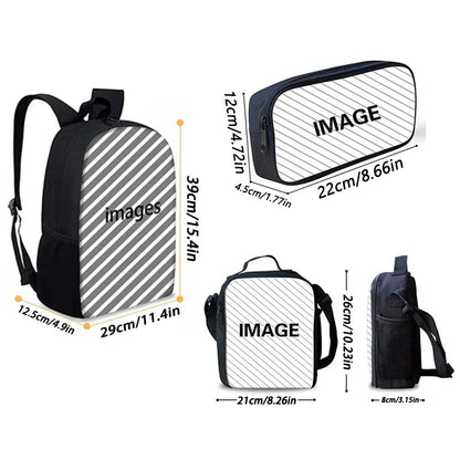 Child School Backpack with Lunch Bags, Pencil Bags, Hot Game Design-F-FortniteS School Bags for Boys Girls Best Gift