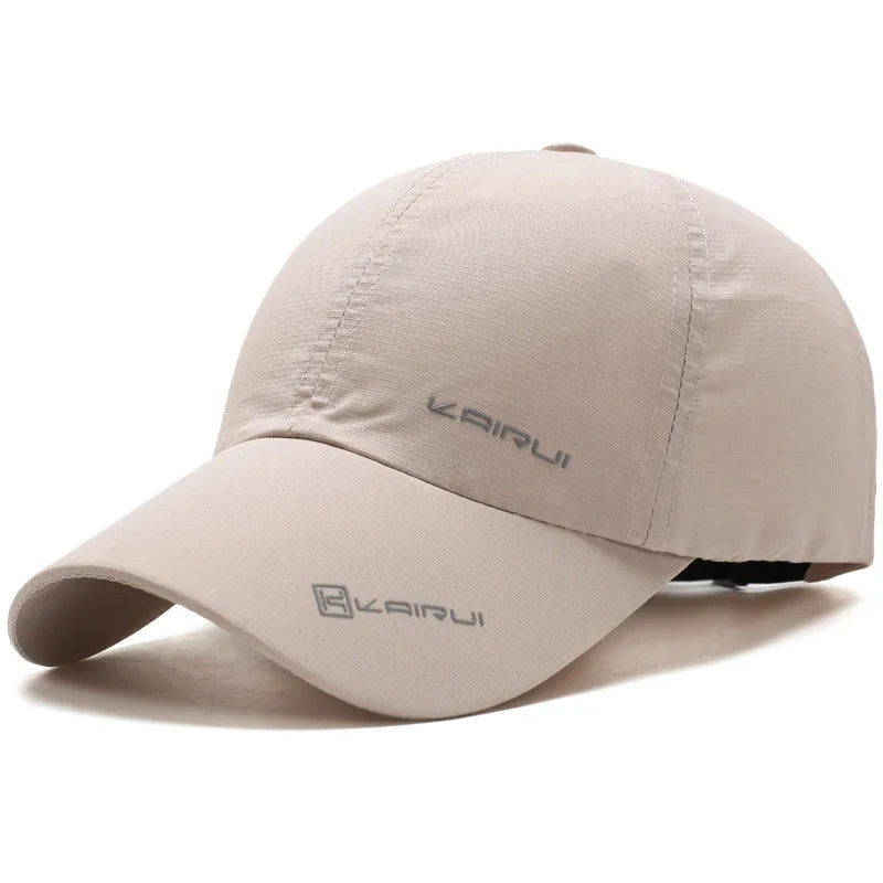 Solid Sports Baseball Cap, Sun Protection Quick Drying Snap Buckle Soft Top Casual Outdoor Dad Hat For Adults