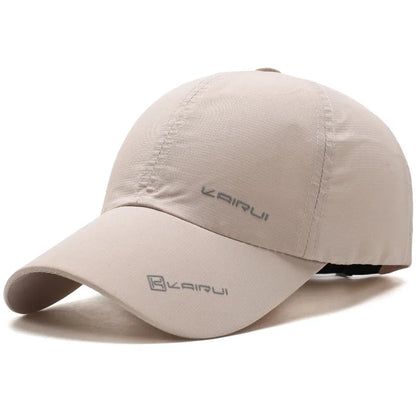 Solid Sports Baseball Cap, Sun Protection Quick Drying Snap Buckle Soft Top Casual Outdoor Dad Hat For Adults