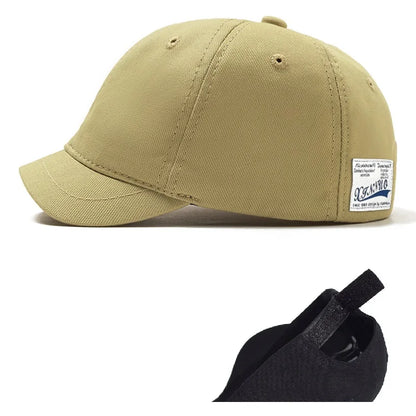 Czapka baseballowa dla mężczyzn z dużym daszkiem, z tyłu zamknięta, z krótkim daszkiem 5 cm, czapki z siateczki dopasowane do głowy, elastyczne czapki z całkowicie zamkniętym tyłem, rozmiary 56–60 cm, 61–65 cm