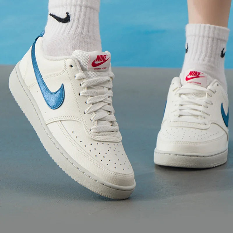 Authentieke Nike Court Vision Low minimalistische, veelzijdige, ademende casual outdoorsneakers voor dames IM7799-133