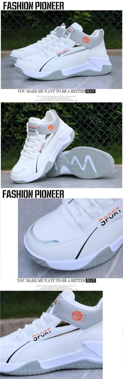 Sales Basketball Shoes Men High-top Sports Outdoor Cushioning Hombre Athletic Male Shoes Comfortable White Sneakers zapatillas