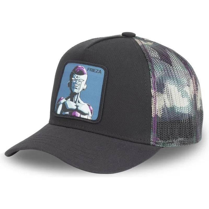 Dragon Ball Son Goku-Kappe, Sommer-Reisekappe mit Schirm, Herren-Kappe mit Stickerei, im Hip-Hop-Stil, Sonnenvisier, verstellbare Trucker-Kappe aus Netzstoff