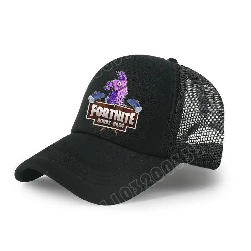 Șapcă de baseball Fortnite cu imprimeu de joc în stil desen animat, pălărie de vară pentru copii din plasă respirabilă, șapcă reglabilă cu cozoroc, cadou de ziua de naștere pentru copii
