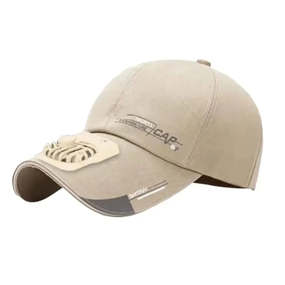 Casquette avec ventilateur Ventilateur de refroidissement USB d'été Casquette de baseball Protection solaire pour le golf en plein air Casquette à visière réglable sur 2 vitesses Casquette de randonnée avec ventilateur